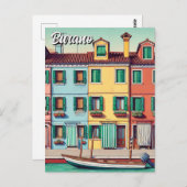 Burano Italien Postkarte (Vorne/Hinten)