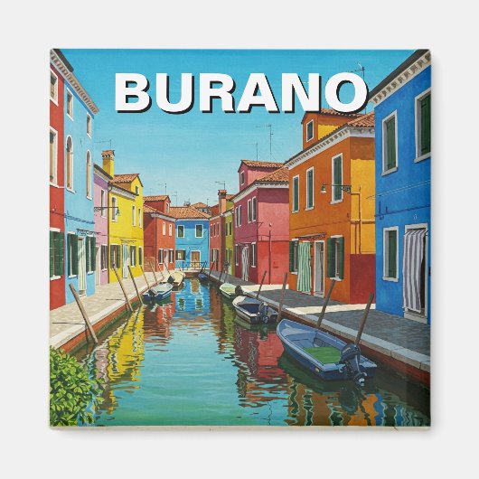 Burano Italien Postkarte Magnet (Vorne)