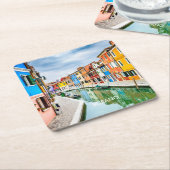 Burano, Italien Rechteckiger Pappuntersetzer (angewinkelt)