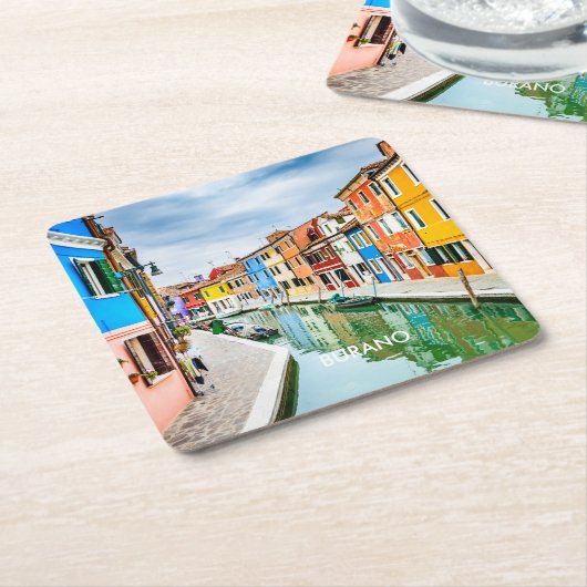 Burano, Italien Rechteckiger Pappuntersetzer (angewinkelt)