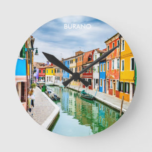 Burano, Italien Runde Wanduhr
