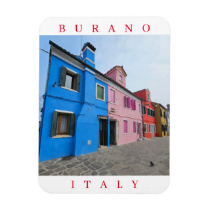 Burano Pastellfarbene Häuser Aussicht Kühlschrankm Magnet