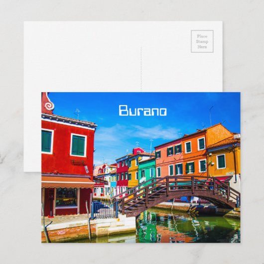Burano Postcard Postkarte (Vorne/Hinten)