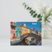 Burano Street Scene Venice Italien Postkarte (Stehend Vorderseite)