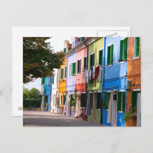 Burano-Venetien Postkarte (Vorne/Hinten)