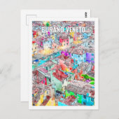 Burano Veneto Italien Berühmter Platz Wasserfarben Postkarte (Vorne/Hinten)