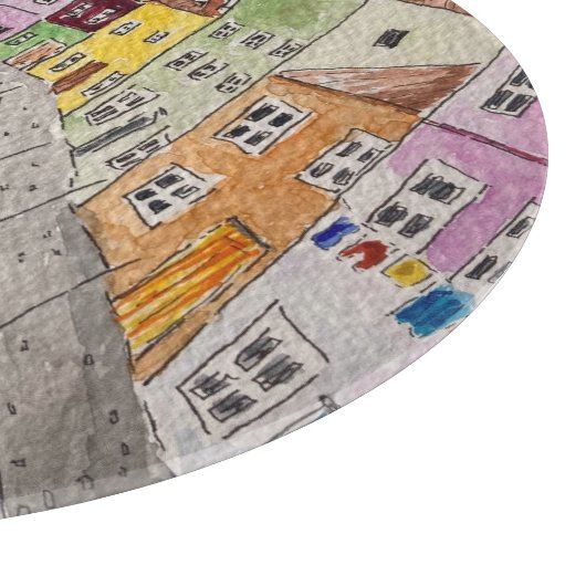 Burano Venice Helle Häuser Schneidebrett (Ecke)