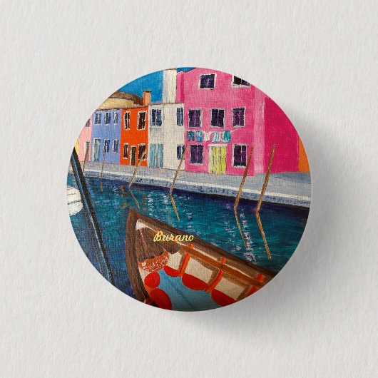 Burano Venice Italien Button (Vorderseite)