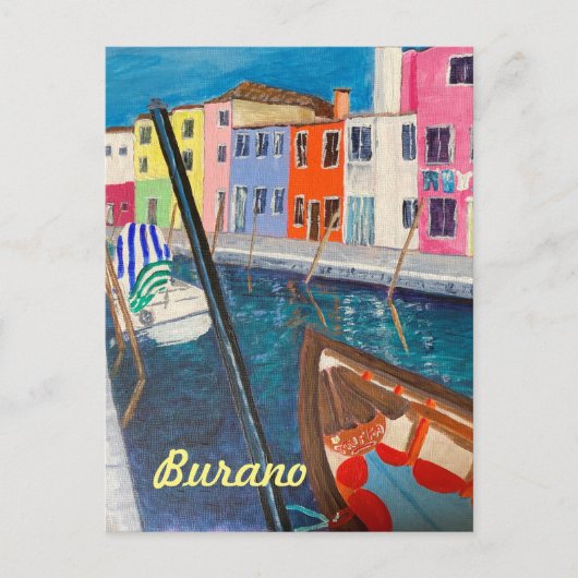 Burano Venice Italien Postkarte (Vorderseite)
