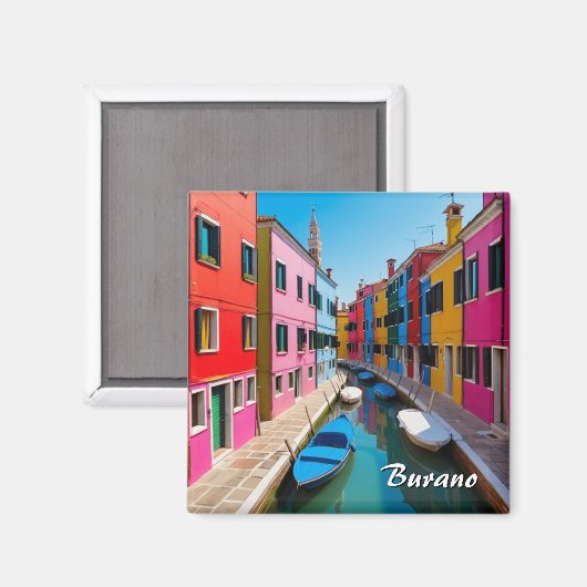 Burano Venice Magnet (Vorderseite/Rückseite)