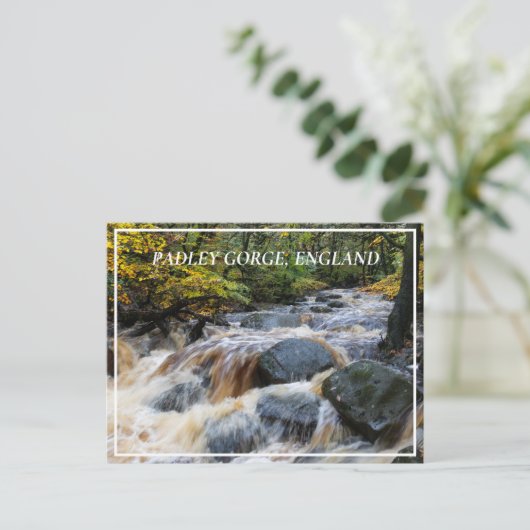 Burbage Brook in Full Spate, Padley Gorge, UK Postkarte (Stehend Vorderseite)
