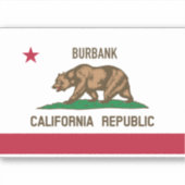 Burbank CA Flag Aufkleber (Vorderseite)