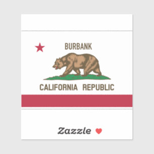 Burbank CA Flag Aufkleber