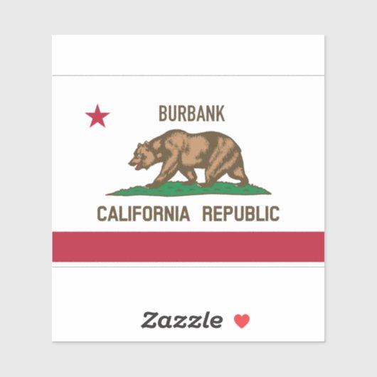 Burbank CA Flag Aufkleber (Blatt)