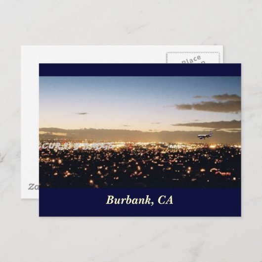 Burbank Nightscape, Burbank, CA Postkarte (Vorne/Hinten)