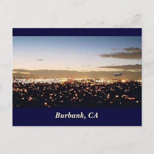 Burbank Nightscape, Burbank, CA Postkarte (Vorderseite)