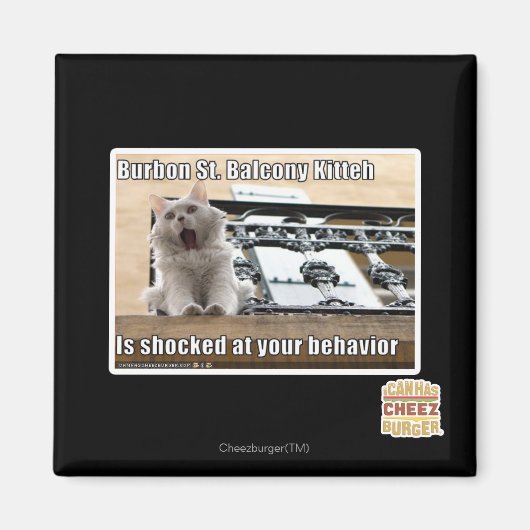 Burbon St. Balcony Kitteh Magnet (Vorne)