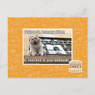 Burbon St. Balcony Kitteh Postkarte