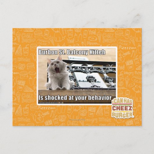 Burbon St. Balcony Kitteh Postkarte (Vorderseite)