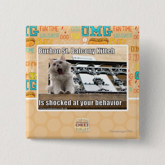 Burbon St.-Balkon Kitteh Button (Vorderseite)