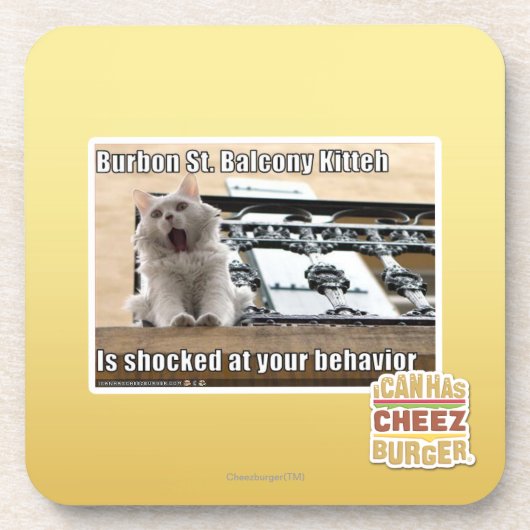 Burbon St.-Balkon Kitteh Untersetzer (Vorderseite)