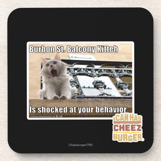 Burbon St.-Balkon Kitteh Untersetzer (Vorderseite)