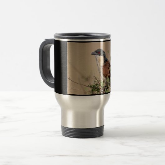 Burchell's Coucal Reisebecher (Vorderseite Links)