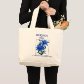 BUR'DEN BAG , BLUE LILLIES NEUTRAL CANVAS TOTE BAG JUMBO STOFFBEUTEL (Vorderseite (Produkt))