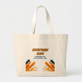 BUR'DEN BAG, ORANGE ABSTRACT CANVAS JUMBO TOTE BAG STOFFBEUTEL
