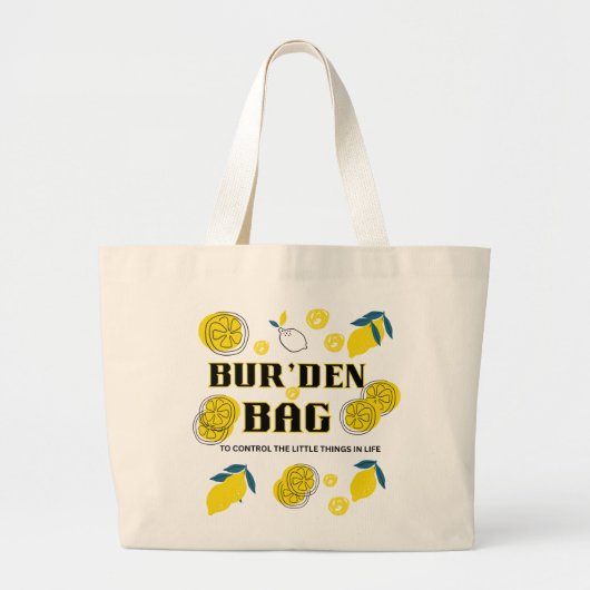 BUR'DEN BAG, SLICE OF LEMON CANVAS JUMBO TOTE BAG STOFFBEUTEL (Vorne)