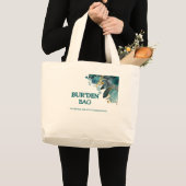 BUR'DEN BAG TEAL FLORAL CANVAS NEUTRAL TOTE BAG JUMBO STOFFBEUTEL (Vorderseite (Produkt))