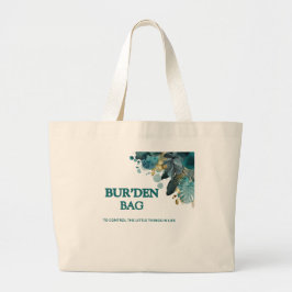 BUR'DEN BAG TEAL FLORAL CANVAS NEUTRAL TOTE BAG JUMBO STOFFBEUTEL