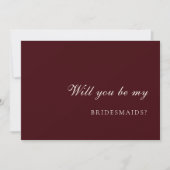 Burdund & Ivory  Bridesmaid Proposal Card Einladung (Vorderseite)