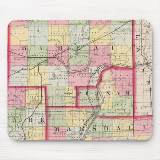 Bureau, Putnam, Stark, Marshall-Landkreis Mousepad (Vorne)
