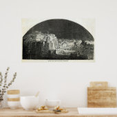 Burfords neues Panorama von Neapel durch Mondlicht Poster (Küche)