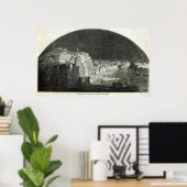 Burfords neues Panorama von Neapel durch Mondlicht Poster (Heimbüro)