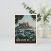 Burg Almodovar del Rio Illustration, Spanien Postkarte (Stehend Vorderseite)