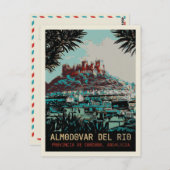 Burg Almodovar del Rio Illustration, Spanien Postkarte (Vorne/Hinten)