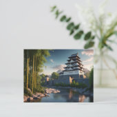 Burg am Fluss Quiet Postkarte (Stehend Vorderseite)