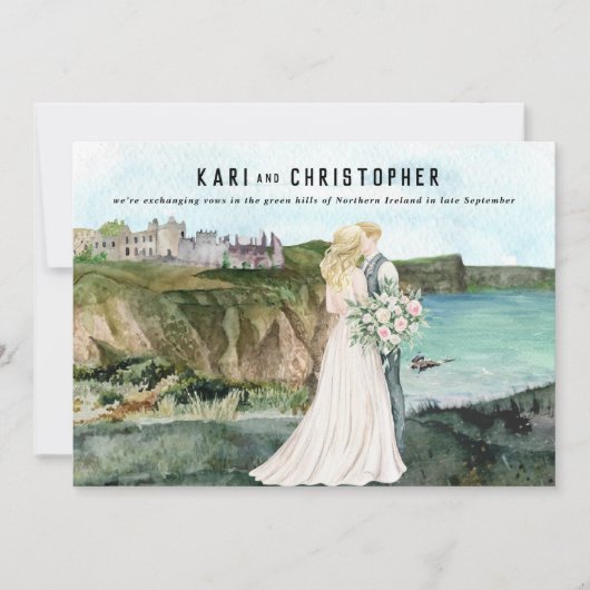 Burg am Meer | Hochzeitsempfang Einladung (Vorderseite)