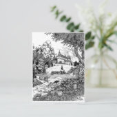 Burg auf dem Hügel Postkarte (Stehend Vorderseite)