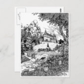 Burg auf dem Hügel Postkarte (Vorne/Hinten)