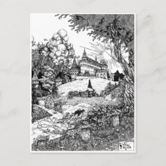 Burg auf dem Hügel Postkarte