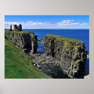 Burg auf den Klippen Poster