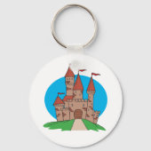 Burg auf einem Hügel Rote Flaggen Schlüsselanhänge Schlüsselanhänger (Vorderseite)