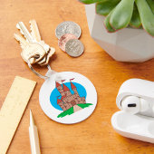 Burg auf einem Hügel Rote Flaggen Schlüsselanhänge Schlüsselanhänger