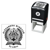 Burg, Book Wreath Frame Ex Libris Name Permastempel (Beispiel)