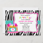 Burg Bounce House Einladung (Vorderseite)