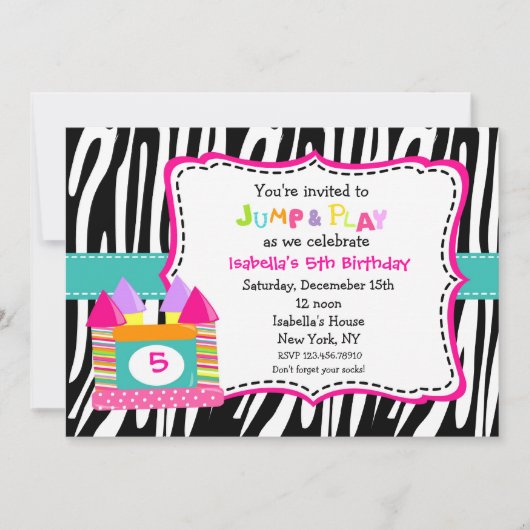 Burg Bounce House Einladung (Vorderseite)