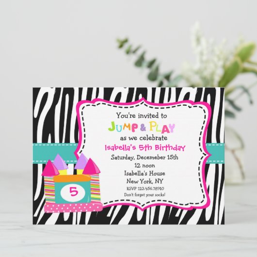 Burg Bounce House Einladung (Stehend Vorderseite)